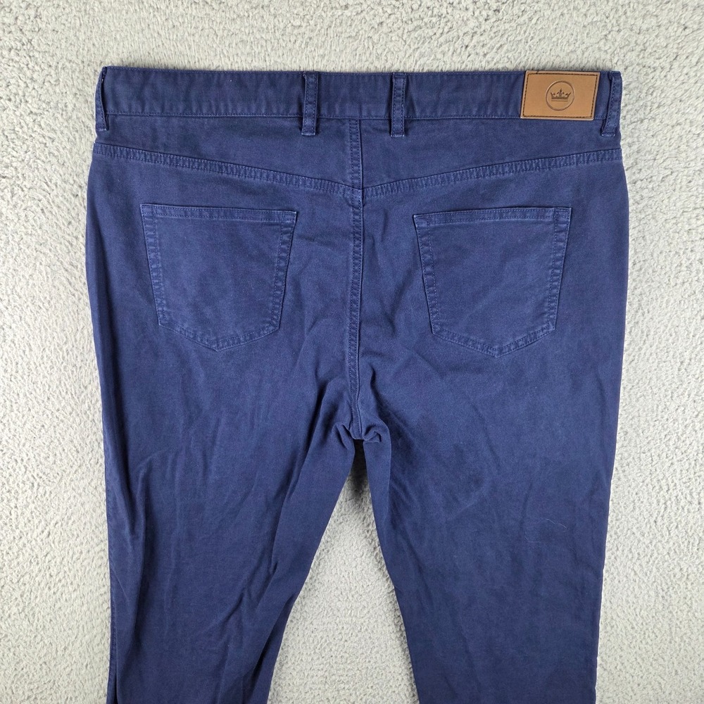 Peter Millar Crown Vintage Canvas Pants Mens 38 Blue Stretch Five Pocket Golf - Picture 11 of 12